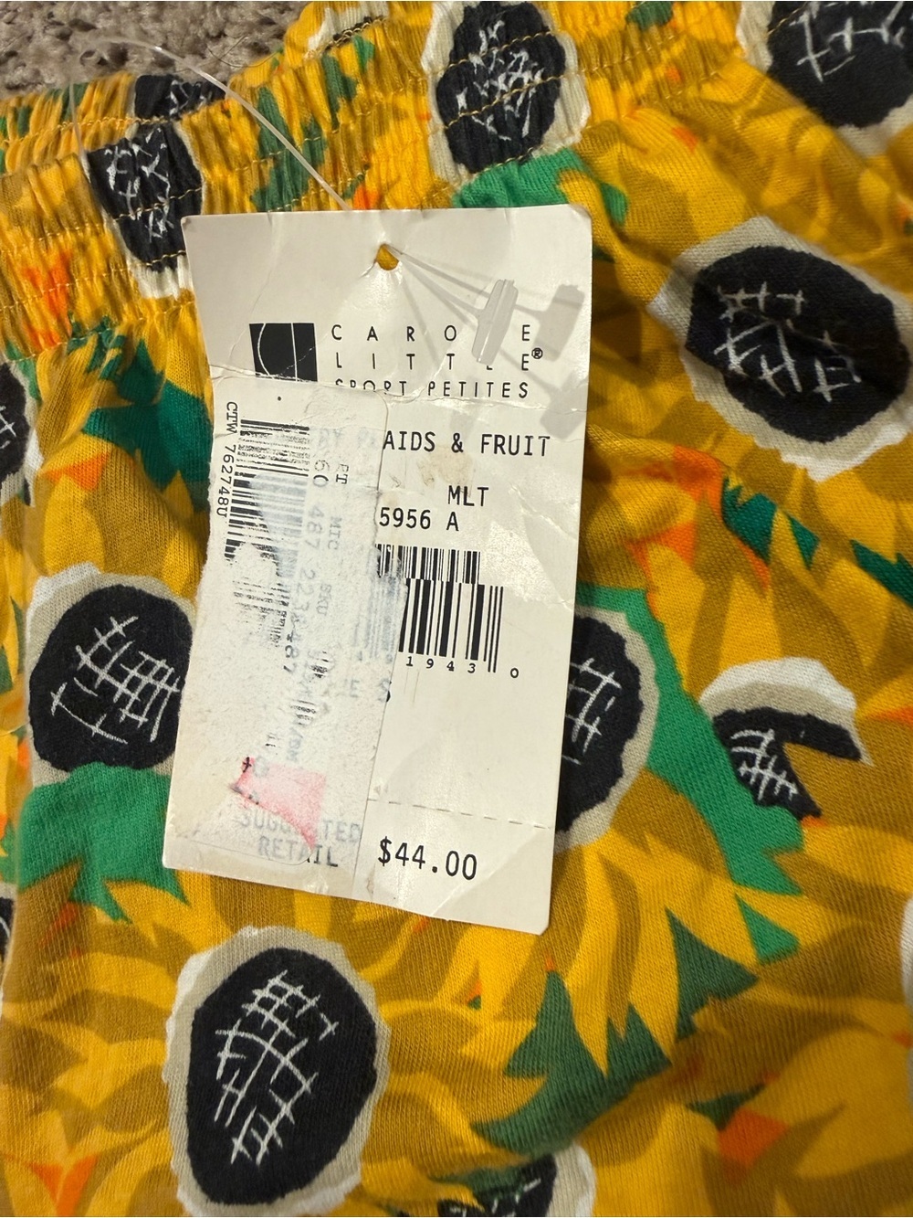 Deadstock Carole Little Yellow Sunflower Shorts - Picture 3 of 5